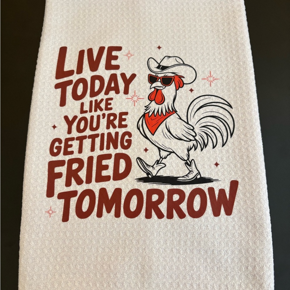Handmade New - Live Today - Microfiber‎  Kitchen Farmhouse Sarcasm Towel